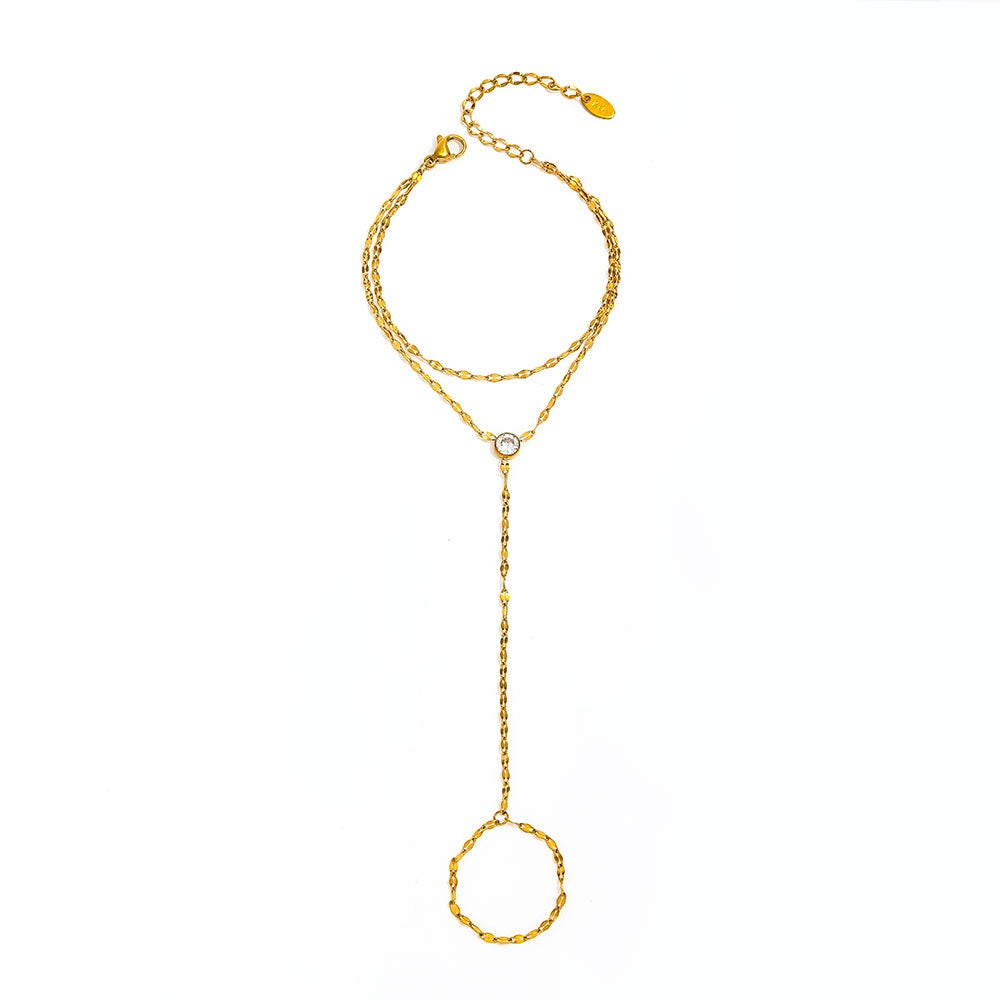 Luxe Dainty Hand Chain Ring Bracelet