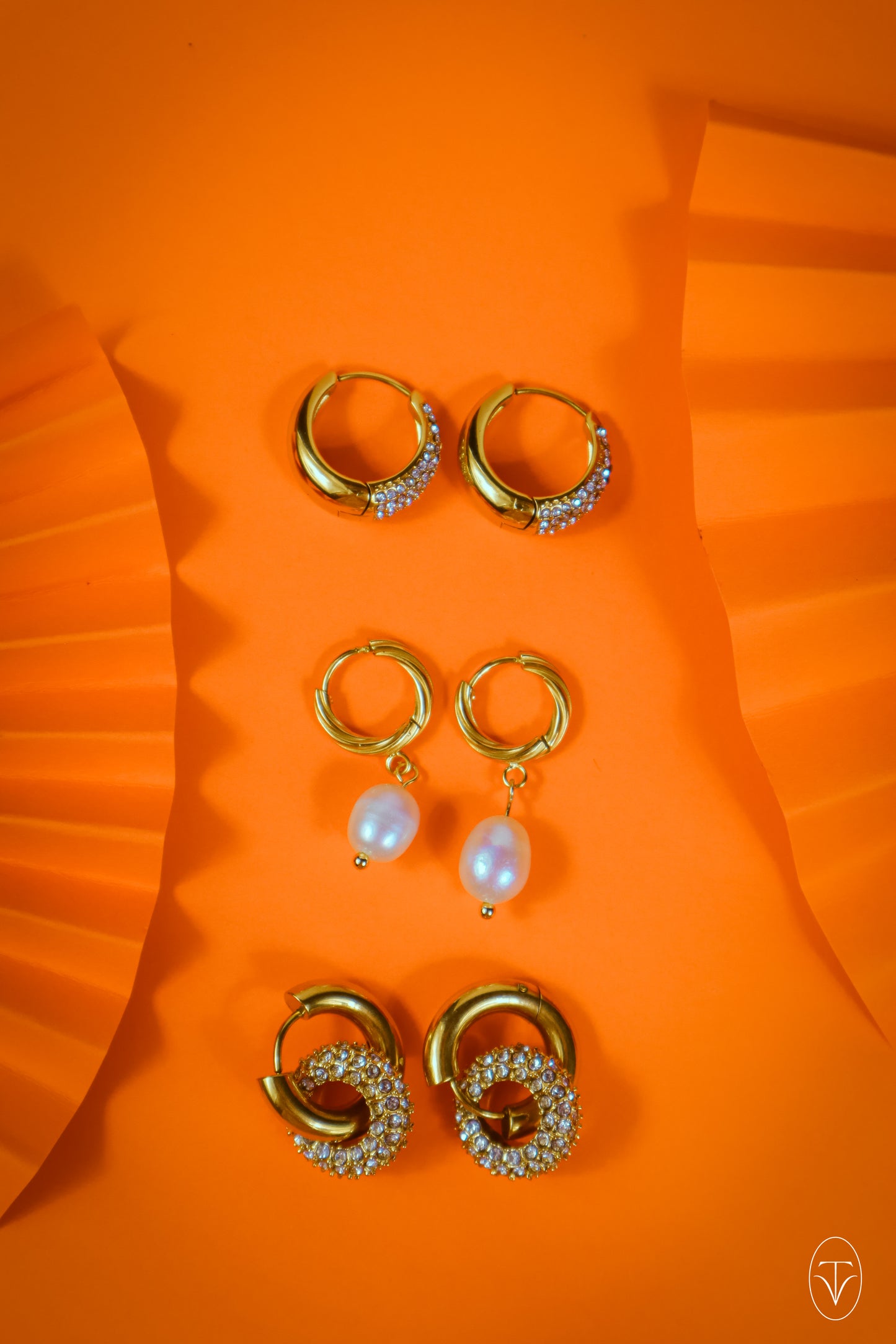 Luxe Pearl Drop Huggie Hoop Earrings