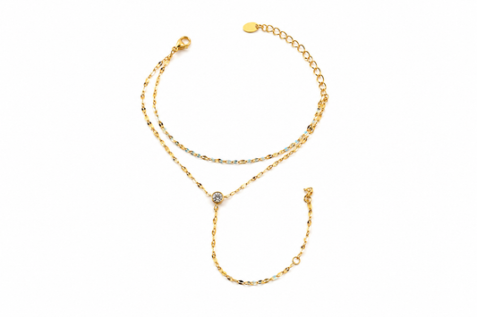 Luxe Dainty Hand Chain Ring Bracelet