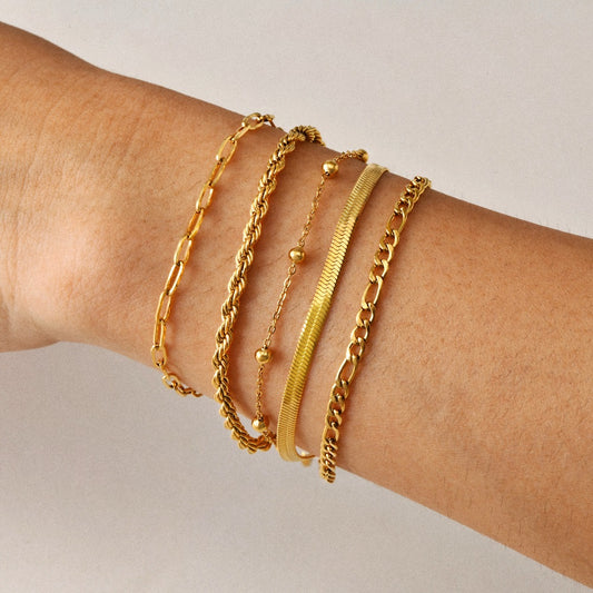 Luxe Gold Layered Chain Bracelet Set