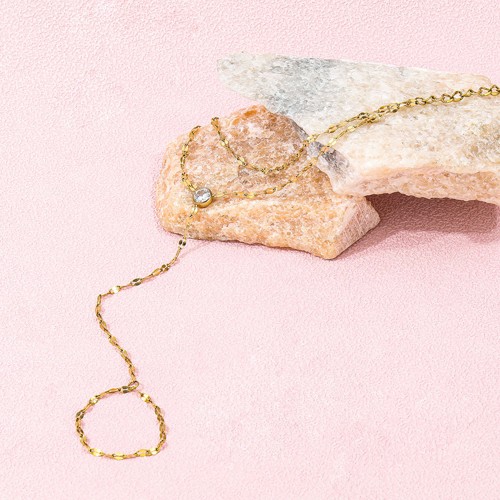 Luxe Dainty Hand Chain Ring Bracelet