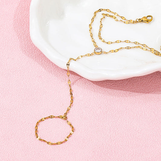 Luxe Dainty Hand Chain Ring Bracelet