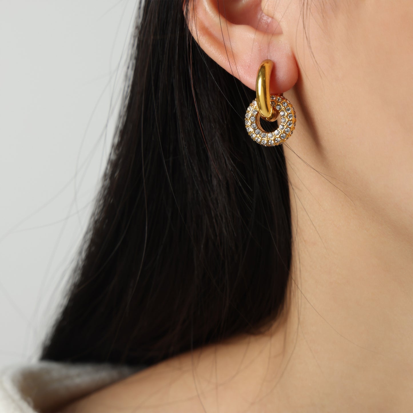 Luxe Double Pavé Hoop Earrings