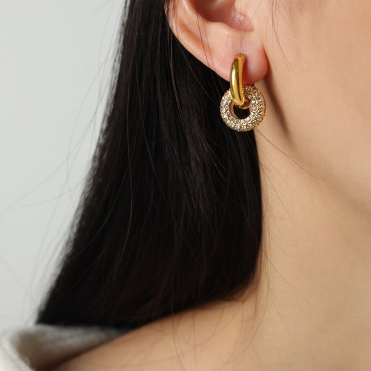 Luxe Double Pavé Hoop Earrings