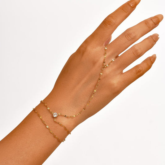 Luxe Dainty Hand Chain Ring Bracelet