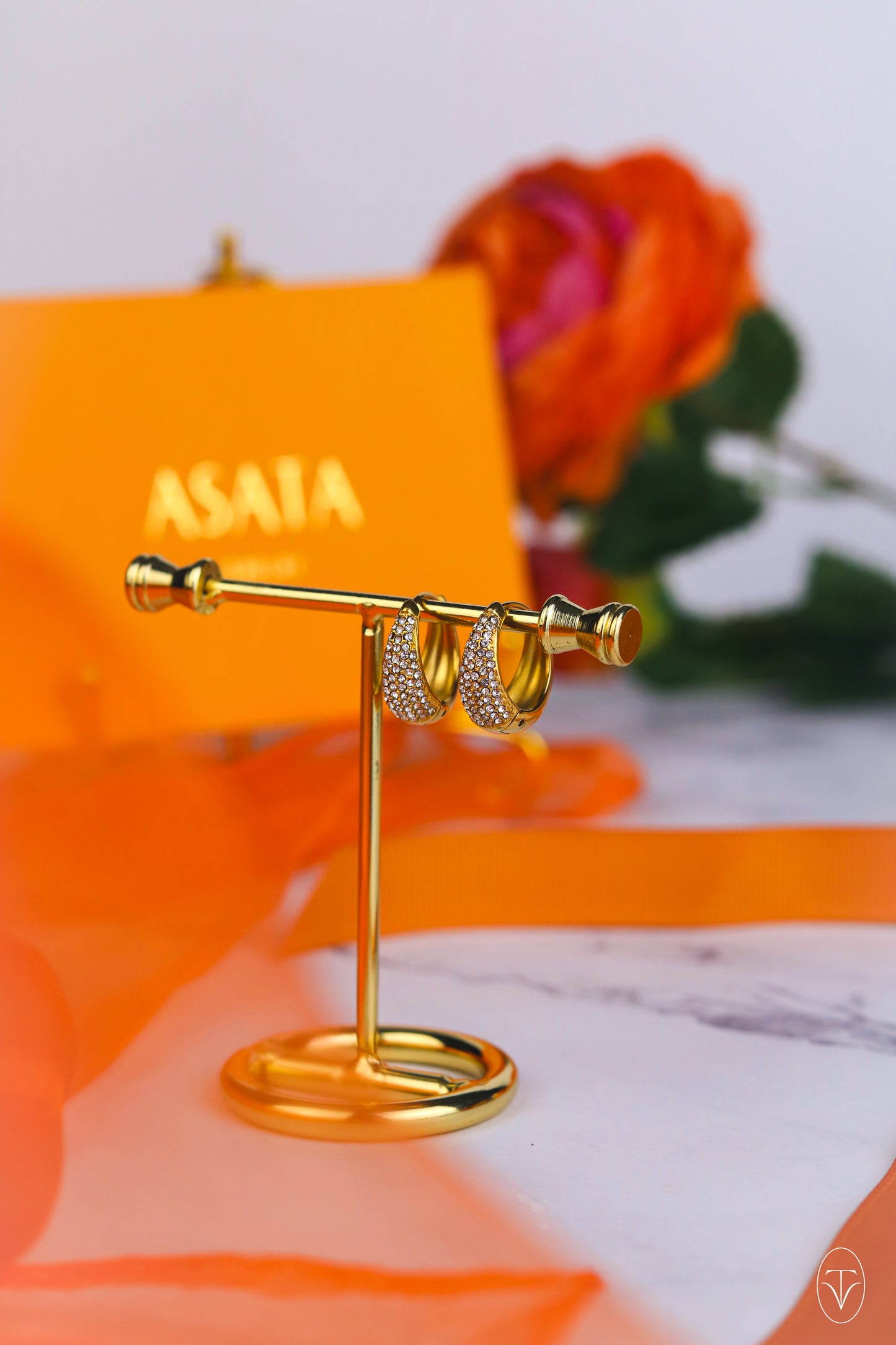 Luxe Pavé Gold Huggie Hoop Earrings