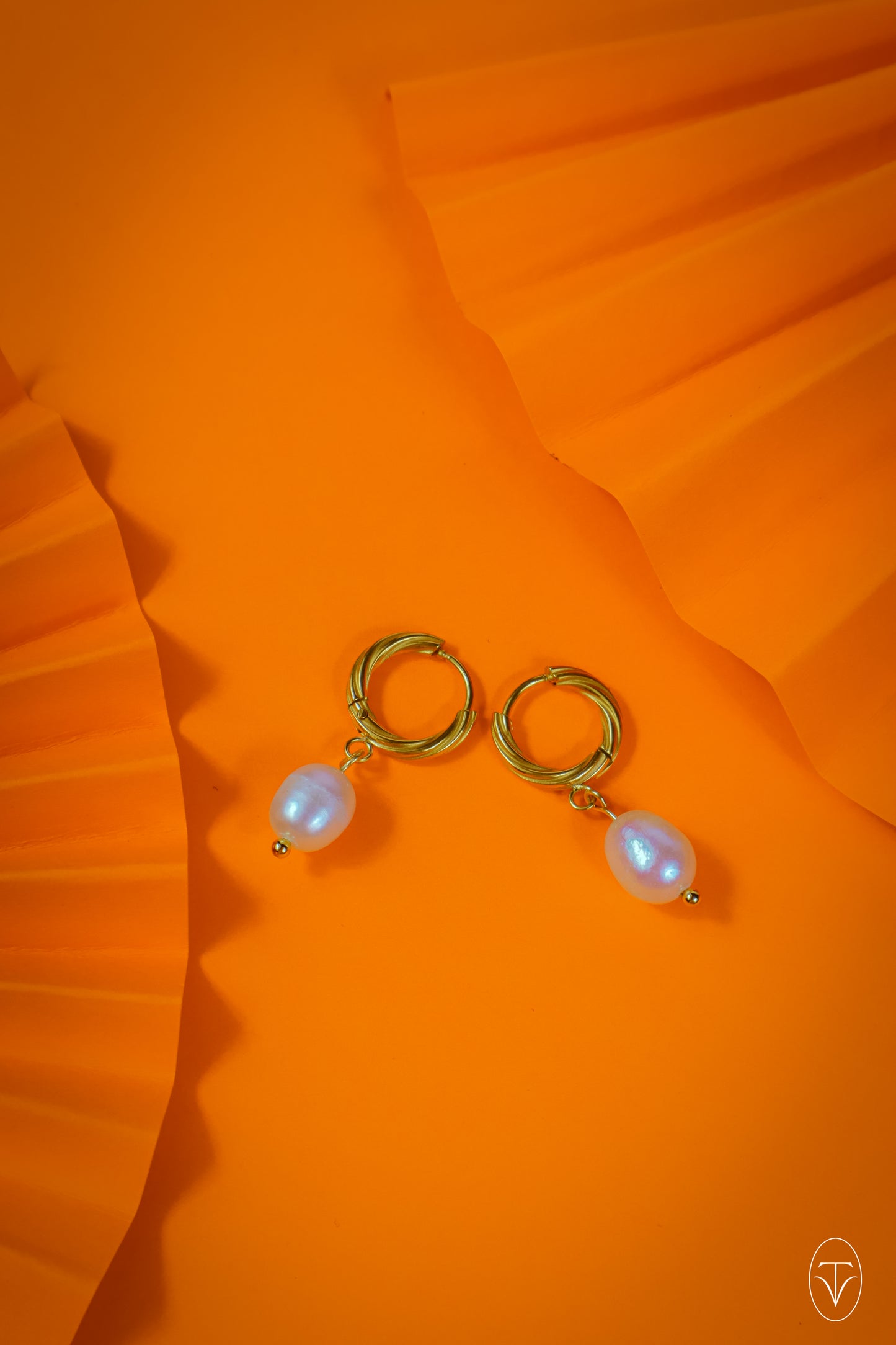 Luxe Pearl Drop Huggie Hoop Earrings