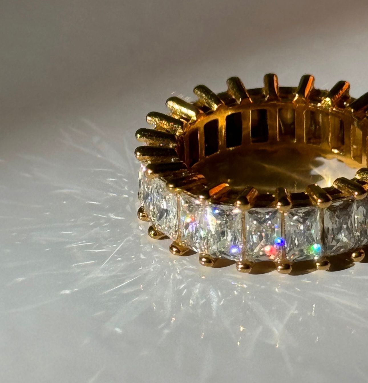 baguette crystal ring