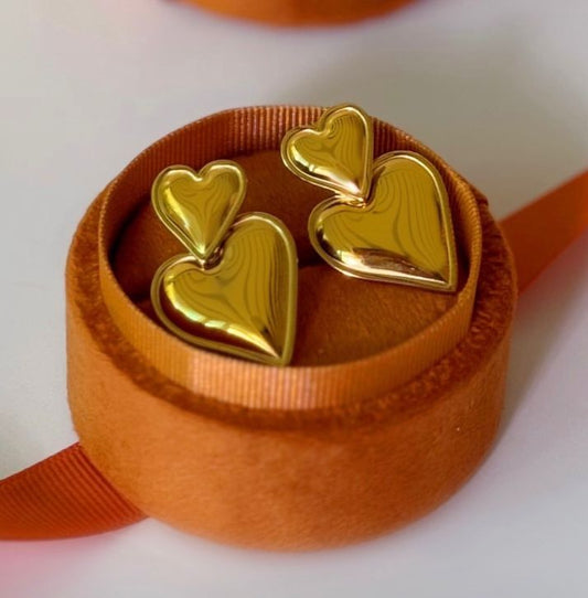 Double heart earring