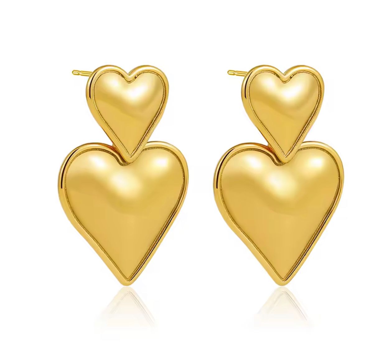 Double heart earring
