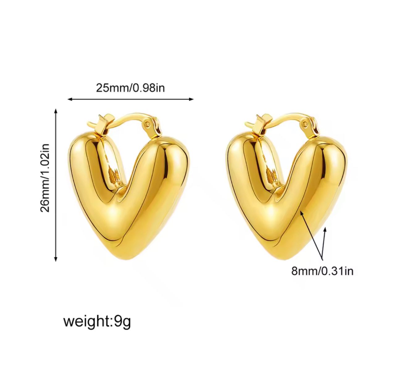 Golden Hearts earring